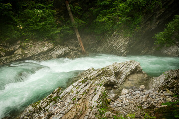 Beautiful Vintgar canyon in Slovenia