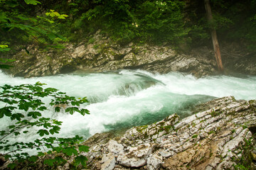 Beautiful Vintgar canyon in Slovenia