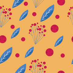 Print Winter holidays background with pine branches and . Winter card design. seamless White snow falling on sky blue  pattern. repeating texture for  greeting card or banner. Vector eps10 