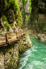 Beautiful Vintgar canyon in Slovenia
