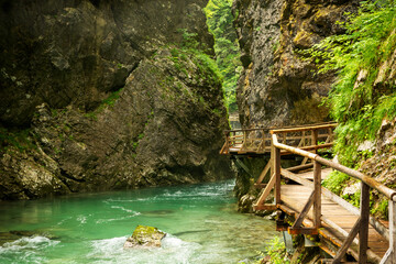 Beautiful Vintgar canyon in Slovenia