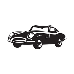 Antique Car Silhouette Icon – Timeless Vintage Vector Design for Creative Projects