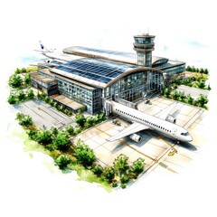 Ecofuturistic airport security connection innovative logistics and boarding infrastructure overview