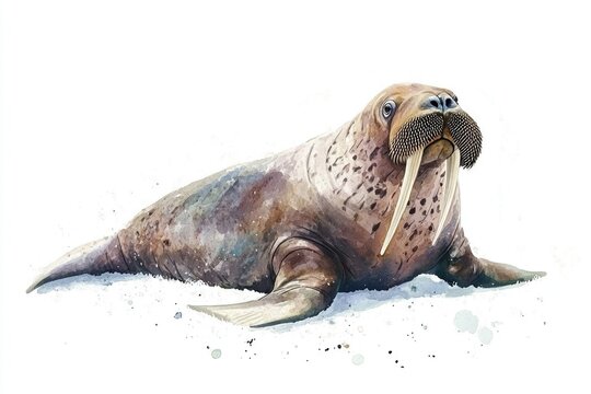 A wallow on a plain white background in a watercolor style
