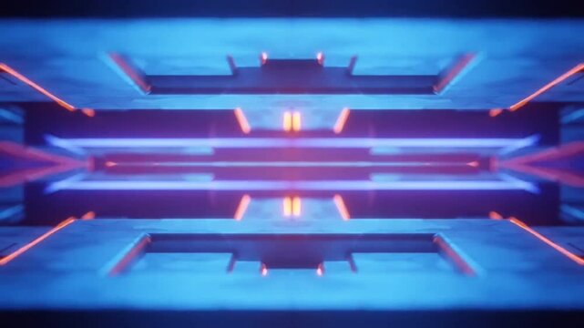Abstract Neon Light Tunnel