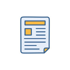 Document report icon. Simple document icon; represents information, report, data, or news.  Clean design.