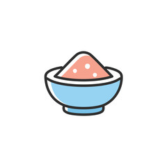 Spice bowl powder. Red powder in a bowl; symbolizes flavor, culinary arts, and spice blends.