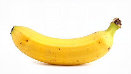 Isolated item on white background of a ripe yellow banana