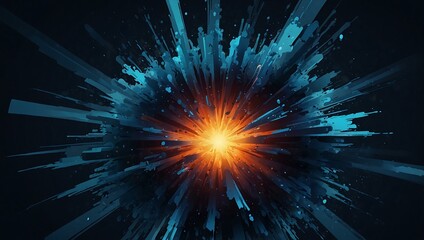 Abstract blue explosion illustration.