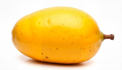 Isolated item on white background of a ripe yellow mango
