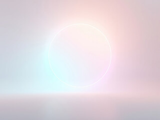 Circle filled with soft pastel light radiating pure elegance and serenity,  pure,  geometric,  symmetrical,  subtle