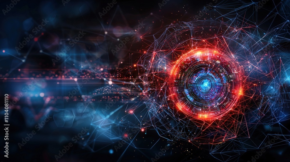 Poster Dynamic visualization of modern governance power digital realm abstract art futuristic environment conceptual perspective
