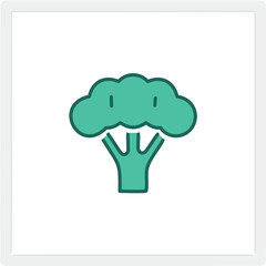 Broccoli icon graphic. Fresh broccoli illustration, healthy eating symbol. Represents vitality and wellness.