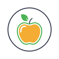 Fresh apple icon. Juicy apple icon; symbolizes health, knowledge, and a fresh start.  Perfect for education or wellness.