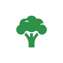 Green broccoli vegetable icon. Healthy eating, freshness, vitamins.  Represents vitality and wellbeing.