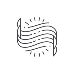 Flowing lines design. Abstract art; swirling lines symbolize energy, movement, and freedom.  Modern, minimalist graphic.