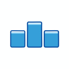 Ranking progress chart. Ascending bar graph; symbolizes growth, success, and achievement.  Ideal for presentations.