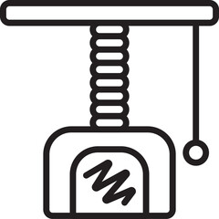 Cat scratching post, black editable stroke, vector single monochrome illustration, pictogram of kitty house for rest and games