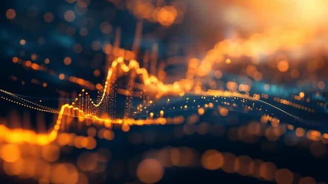 Dynamic visual representation of data trends with vibrant colors showcasing fluctuations and patterns