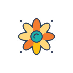 Colorful flower icon. Delightful floral design, symbolizing growth and joy. Perfect for spring themes.