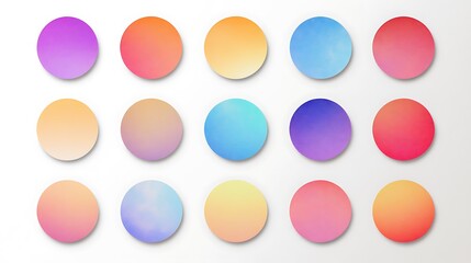 Gradient-based circular stickers with subtle textured effects