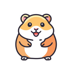 Happy hamster illustration. Adorable cartoon hamster image.  Symbolizes joy, companionship, and small pet ownership.