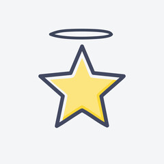 Obraz premium Golden star halo icon. Perfect star award symbol, represents achievement, success, and excellence. Ideal for recognition graphics.