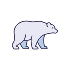 Polar bear icon. Arctic animal illustration, symbolizing resilience and cold climates.