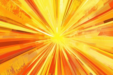Obraz premium Vibrant explosion of yellow and orange rays radiating from a bright central light.