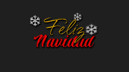 Feliz Navidad spanish Merry Christmas Modern calligraphy lettering on sticker for season greetings. Vector background