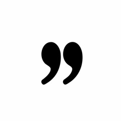 Quotation Marks Icon - Quote, Text, and Citation Symbol in Solid Black