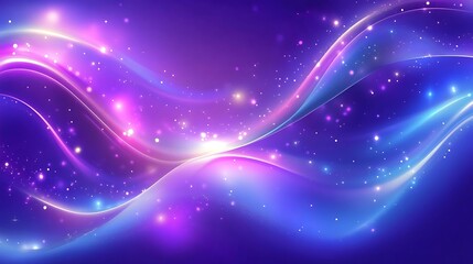 Fototapeta premium Abstract banner with holographic gradients and smooth flowing lines