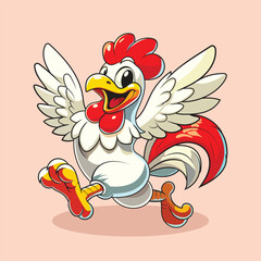 Cute Cartoon Rooster Graphic &ndash; Farm Animal Design in Vibrant Colors