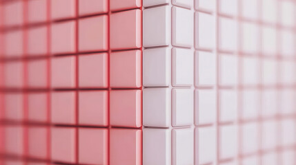 Fototapeta premium Abstract red and white cube pattern with modern design