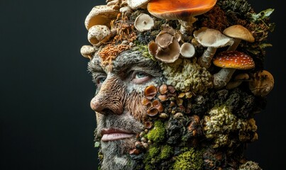 Fungus Face Art: Mushrooms and Moss Creativity