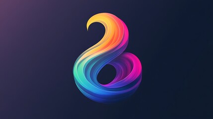 Iridescent logo design with shimmering effects and smooth curves