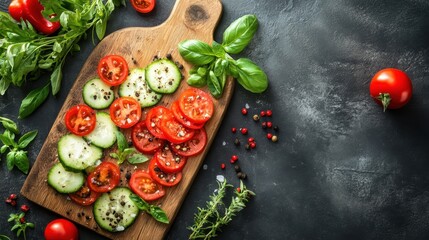 Fresh Vegetables on Wooden Cutting Board