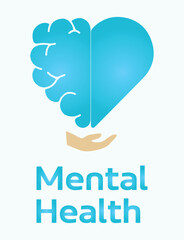 Medicine, mental health, brain, mind, heart. Well-being, healthy, emotions, treatment, healing, psyche, psychology. World day, icon, set, vector