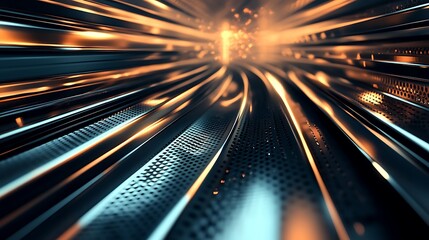 Metallic flyer design with glossy finishes and reflective elements