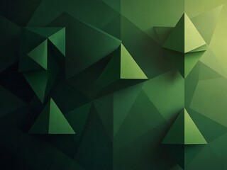 Fototapeta premium Abstract geometric background with green triangles.
