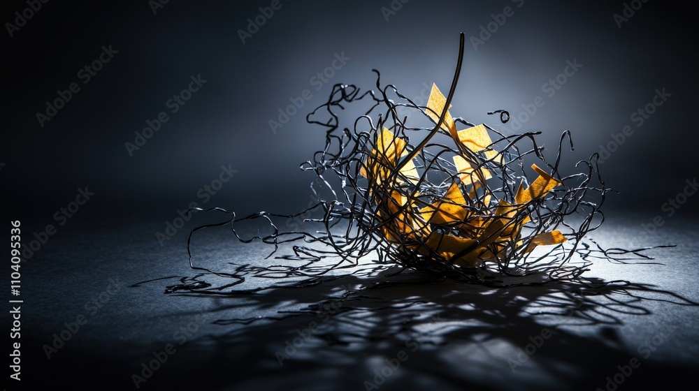 Poster creative paperclip art unique shadow play studio setting artistic photography minimalist vibe abstra