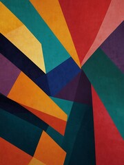 Abstract geometric shapes in vibrant colors.