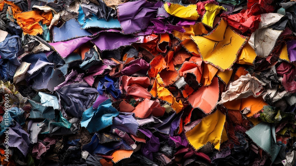 Aufkleber creative collage of torn tape art abstract canvas colorful textures studio space close-up view artis