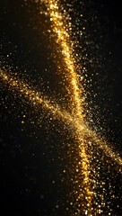 Fototapeta premium Abstract glitter lights, black and gold background.
