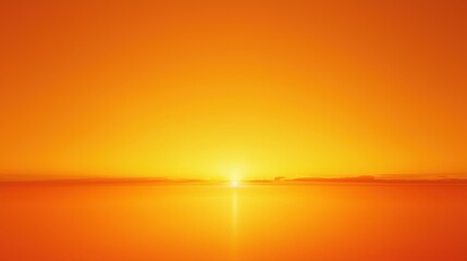 Fototapeta premium A serene sunset over a calm ocean creates a warm, inviting atmosphere, ideal for relaxation or travel themes, This image is perfect for use in blogs, websites, and promotional materials,