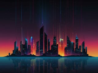Abstract gradient lines in a futuristic cyberpunk style.
