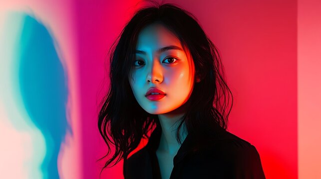 Gradient background featuring bold contrasting hues and subtle lighting effects