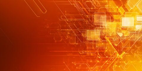 Obraz premium Abstract orange technology line background