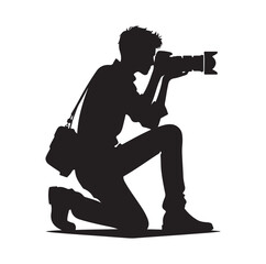 Photographer silhouette vector illustration