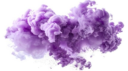 Abstract Lavender Ink Cloud Swirling In Water